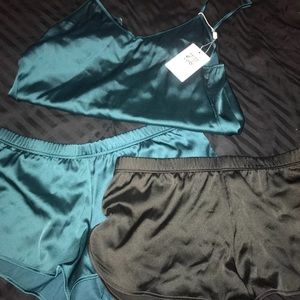 NWT silk sleep shorts